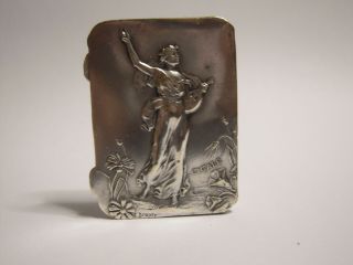 Antique French Art Nouveau Silver Plated Pill Box - E.  Dropsy