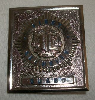Vintage Obsolete First Security Guard Badge