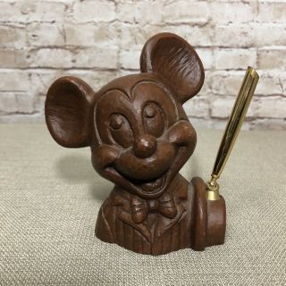 Vintage Mickey Mouse Disney Pen Holder Desk Accessory Resin Handcrafted Usa