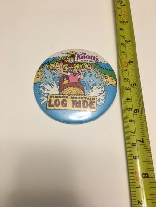 Collectible Vintage 80’s Knott’s Berry Farm Timber Mtn Log Ride Badge Button Pin
