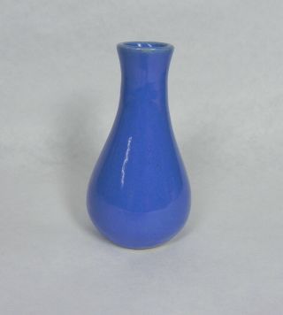 Vintage Garden City Pottery Hand Thrown 4 1/2 " Cobalt Blue Bud Vase Factory