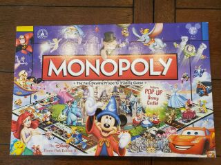 2010 Disney Theme Park Edition Iii Monopoly Game With Pop - Up Disney Castle
