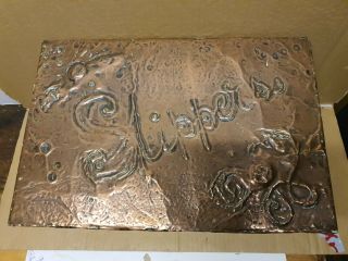 Vintage Antique Arts And Craft Hammered Copper Slippers Box 2