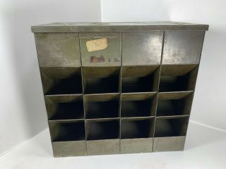 Vintage Lyon Metal Parts Bin Cabinet Top Load In 12 Compartments 21 " X16 " X9 "