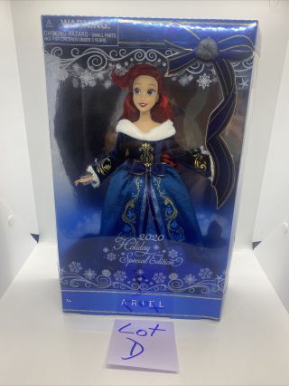Disney Store Ariel Doll 11 " The Little Mermaid 2020 Holiday Special Edition (d)