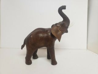 Figurine Model Elephant Made Of Leather And Plastic 13 Inches Tall