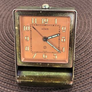 Vintage Le Coultre 2 Days Alarm Travel Clock Swiss Made 30 