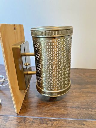 Vintage Brass Wall Lamp Light Mid Century Modern Cylinder Round Shape