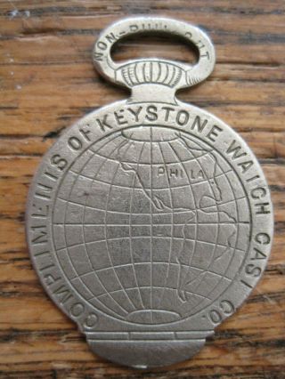 Antique Keystone Fob Columbian Exposition Chicago 1893 Pocket Watch Case Opener