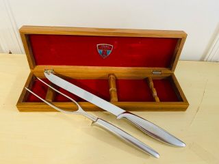 Old Vtg Gerber Legendary Blades Stainless Steel Cutlery Set Of 2 Knife Fork Box