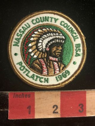 Vtg 1969 Boy Scouts Indian Patch Nassau County Council Potlatch 99u5