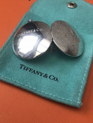 Tiffany & Co Vintage 925 Silver Round Locket Pendant In Pouch