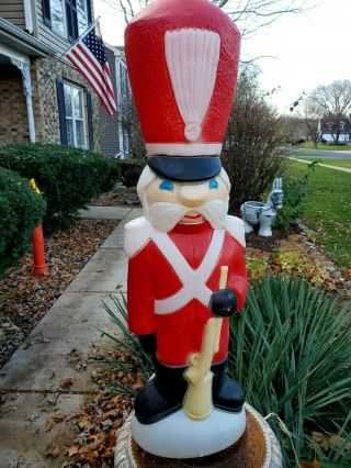Vintage Empire Soldier W/rifle Blow Mold Plastic Lighted Christmas Decoration