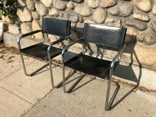 2 Tubular Chrome Cantilever Chairs (mart Stam/marcel Breuer?) In Need Of Love
