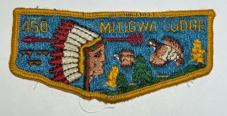 Oa Lodge 450 Mitigwa Flap Boy Scout Worn Mw1