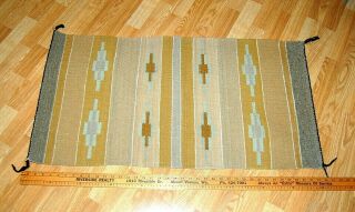 Vintage Southwest Rug Blanket Fine Wool Weaving 20.  5 X 39.  No Holes Or Issuess