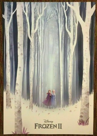 2019 Disney D23 Expo Frozen 2 Embossed Texture Poster Print - Elsa Anna