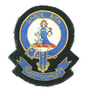 Clan Montgomery Crest Patch Garde Bien 4 " X 3.  5 " Scottish Lowlands