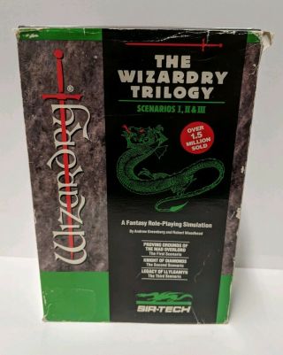 Wizardry Trilogy Video Game: Sir - Tech Pc Vintage Floppy Disk (boxes 1,  2,  3)