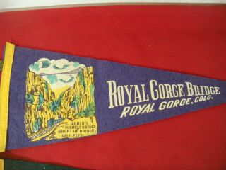 Vintage Felt Pennants Will Rogers Shrine & Royal Gorge Colorado 2