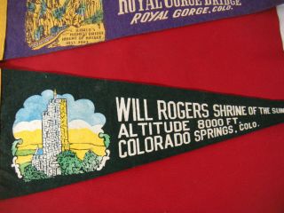 Vintage Felt Pennants Will Rogers Shrine & Royal Gorge Colorado 3