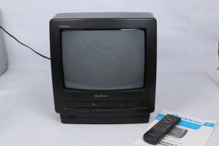 Quasar Omnivision 13 " Color Tv/ Vcr With Remote Vv1305 Vintage Retro Gaming Crt