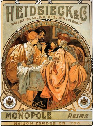 Picture By Alphonse Alfons Mucha Art Nouveau Deco Heidsieck Co Giclee Poster