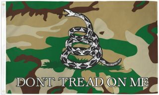Gadsden Camouflage Dont Tread On Me Flag Tea Party Banner Protest Pennant 3x5