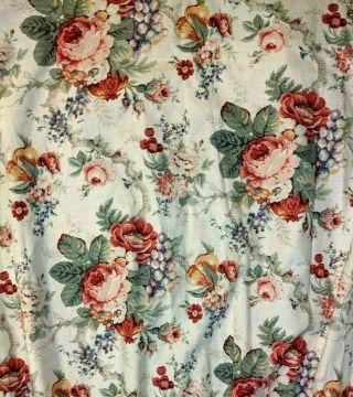 Vintage Pair 64” Long Drapes Floral 72 " Wide Custom French Country Pinch Pleat