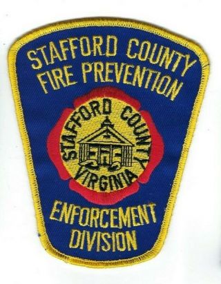 Stafford County Va Virginia Fire Prevention Enforcement Division Patch -