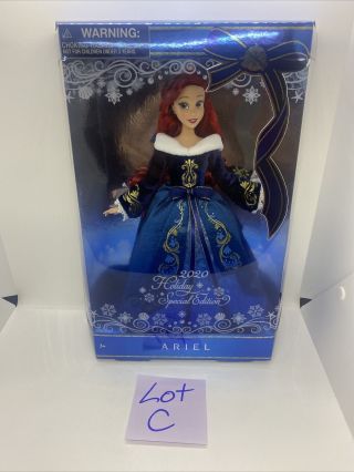 Disney Store Ariel Doll 11 " The Little Mermaid 2020 Holiday Special Edition (c)