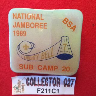 Boy Scout 1989 National Scout Jamboree Sub Camp 20 Wood Belt Buckle Bill Eckert