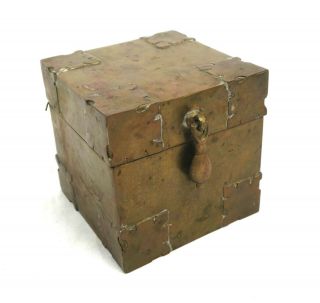 Antique Brass Hammered Arts And Crafts Trinket Box Ornate