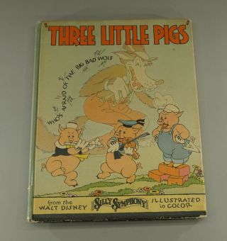 1933 Three Little Pigs Walt Disney Hardcover Book 8 " X 10 1/4 "