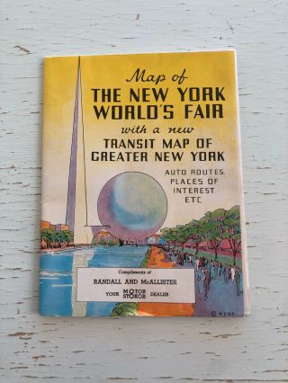 York 1939 Worlds Fair Map With Transit Map Of Greater Ny