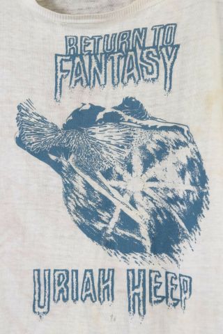 Vintage 70s Uriah Heep Return To Fantasy Rock Tour T - Shirt Mens Medium