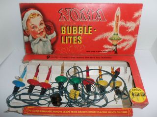 Vintage Noma Bubble - Lites No 509 Christmas Tree Flying Saucer Lights In Orig Box