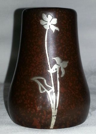 Antq Heintz Art Metal Shop Sterling Bronze Fantastic Mottled Finish Vase 8585 S