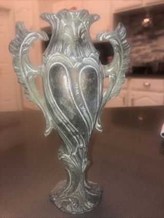 Antique Art Nouveau Deco French ? Bronze Or Pewter Vase