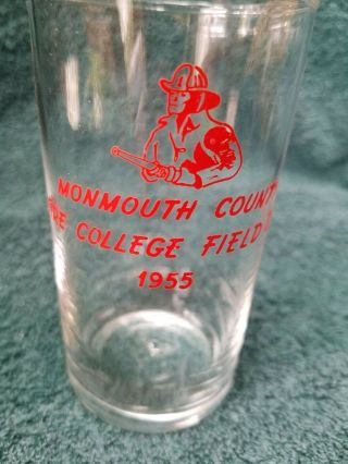 Vtg Monmouth County Nj Fire Dept.  College Fireman Field Day 1955 Company Glass