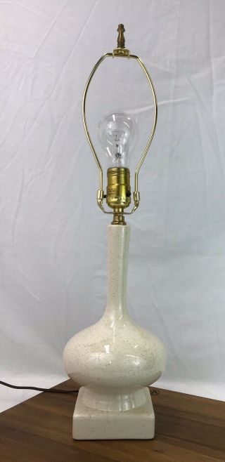 Vtg 60s 70s Mid Century Modern Table Lamp Danish Ceramic Genie Bottle Off - White