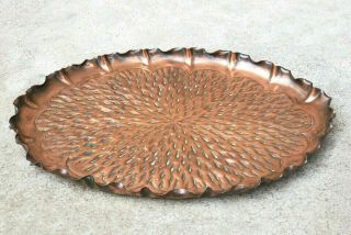 Antique Art & Crafts Movement Hand Crafted Hammered Copper Tray