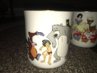 Vintage Set Of 6 Walt Disney World Gold Rim Coffee Mug Cup Japan 2