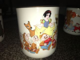 Vintage Set Of 6 Walt Disney World Gold Rim Coffee Mug Cup Japan 3