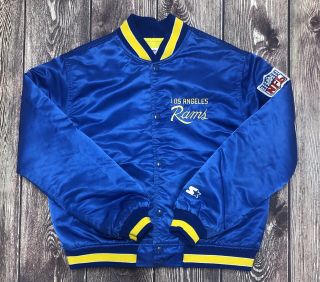 Vintage Starter Nfl La Los Angeles Rams Satin Jacket Size Youth Large