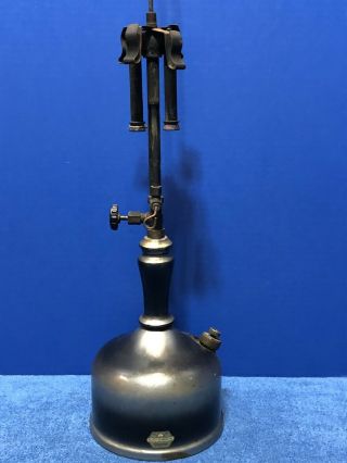 Vintage Coleman No.  134 Gray & Black Match Generating Gas Lamp With Loop Hanger