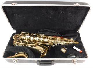 Vintage Conn Alto Saxophone Brass? Instrument W/ Strap & Hardcover Carrying Case