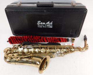 Vintage Conn Alto Saxophone Brass? Instrument w/ Strap & Hardcover Carrying Case 2