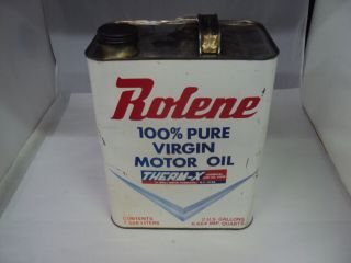 Vintage Advertising Two Gallon Rolene Service Station Oil Can 57 - Q