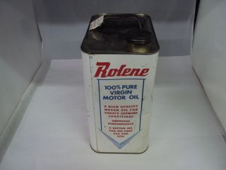 VINTAGE ADVERTISING TWO GALLON ROLENE SERVICE STATION OIL CAN 57 - Q 2